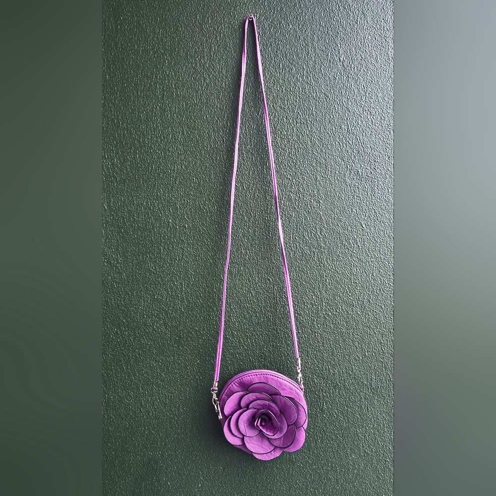 Vintage Y2K Purple Floral Women's Bag